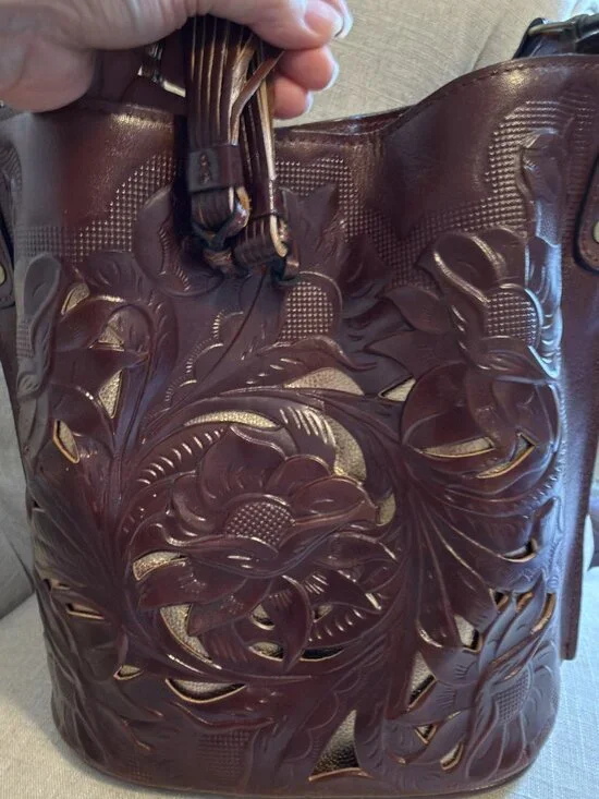 Patricia Nash Cavo Italian Leather Hobo Style Tote/Handbag - Picture 11 of 14